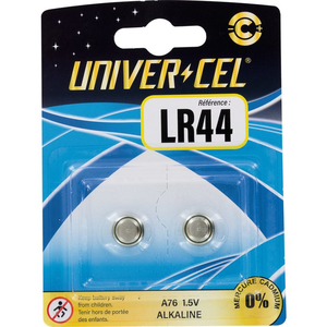 Pile Bouton Alcaline Univercel - LR44 -